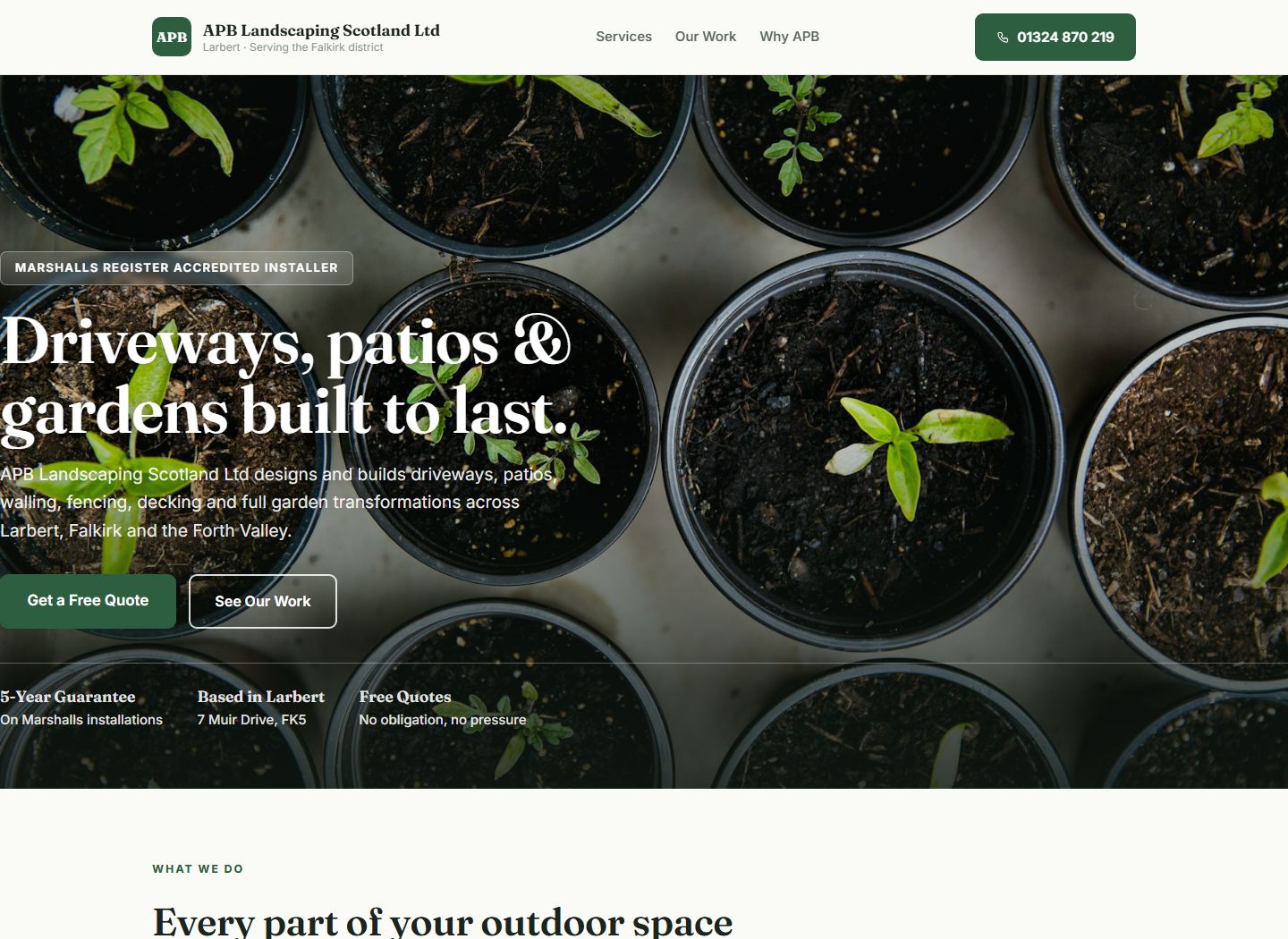 Landscaping website