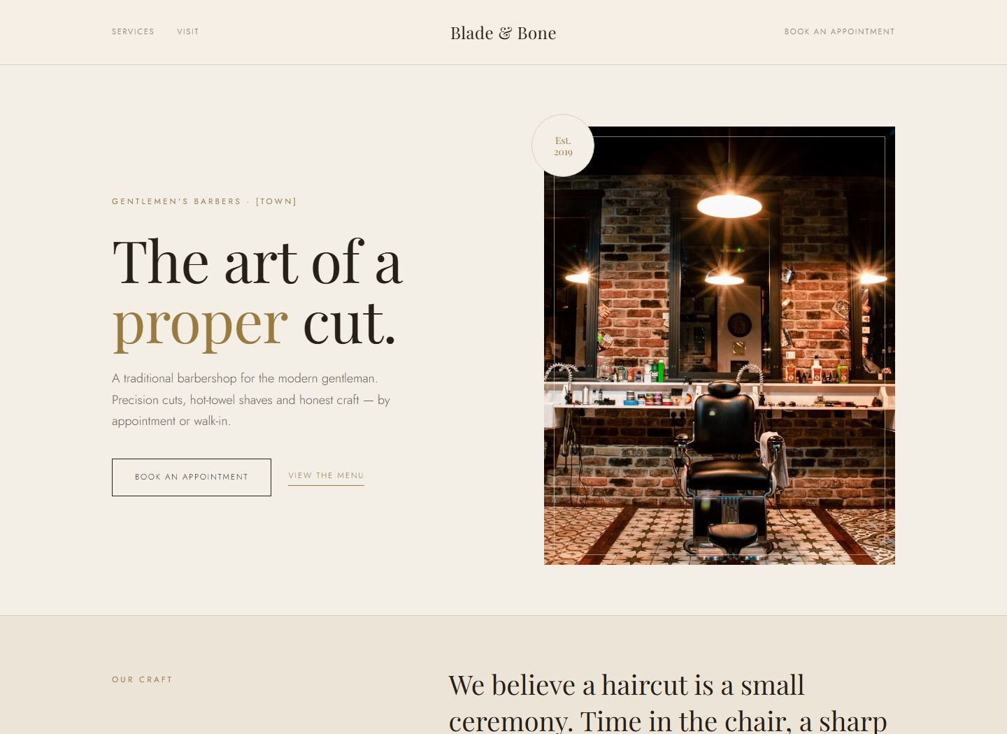 Editorial barbershop website