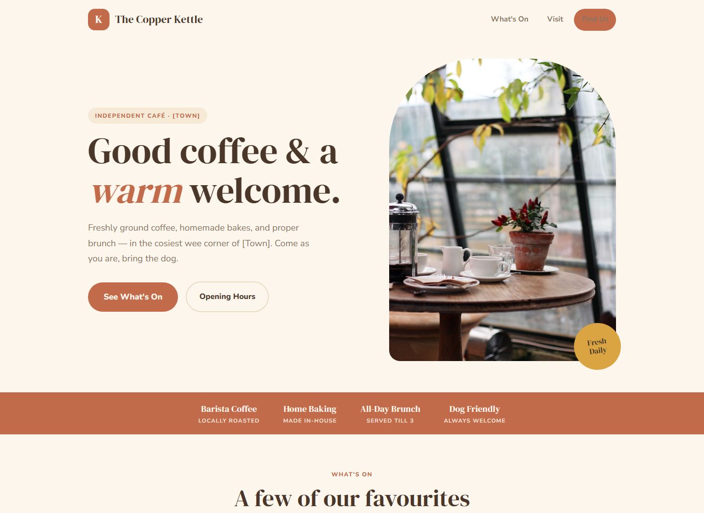 Warm café website