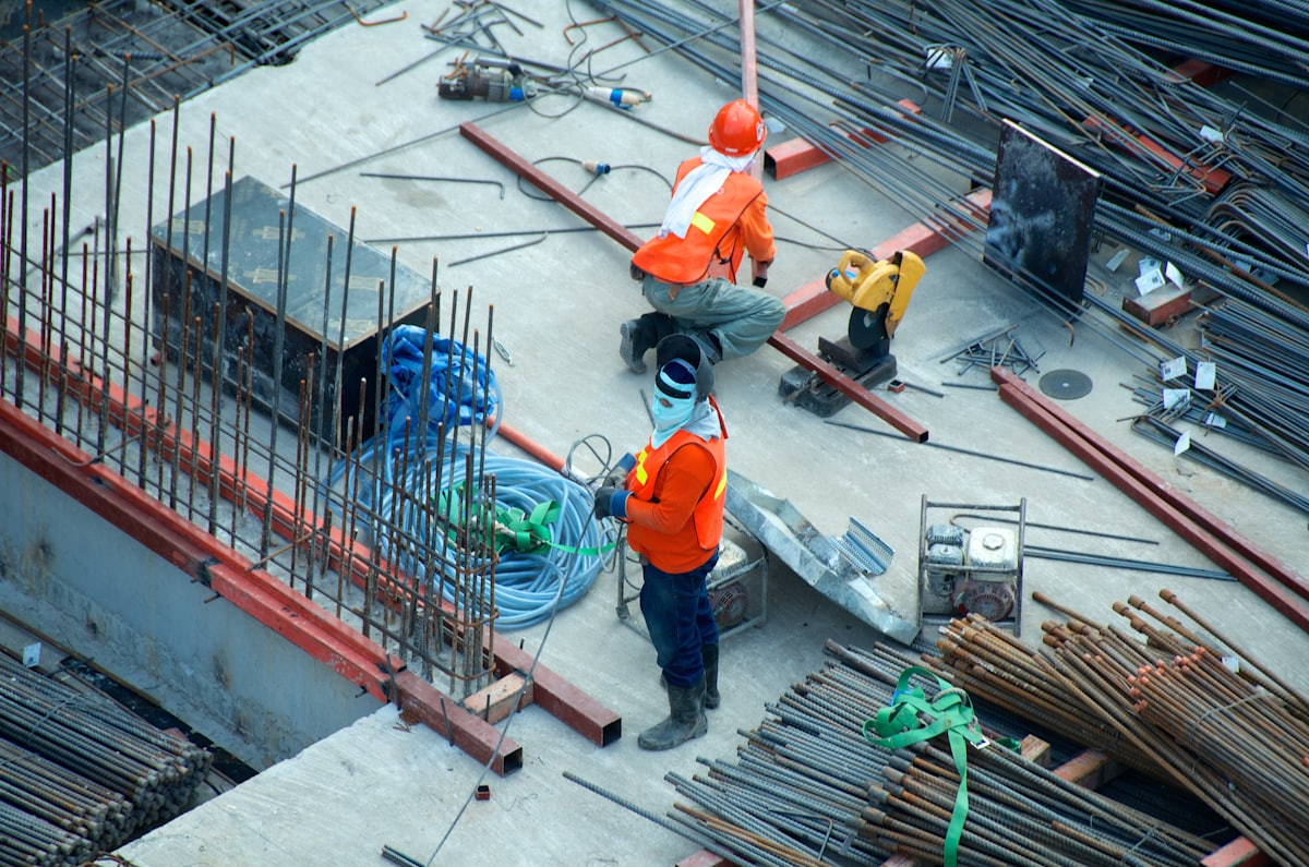 Tradesperson at work on site